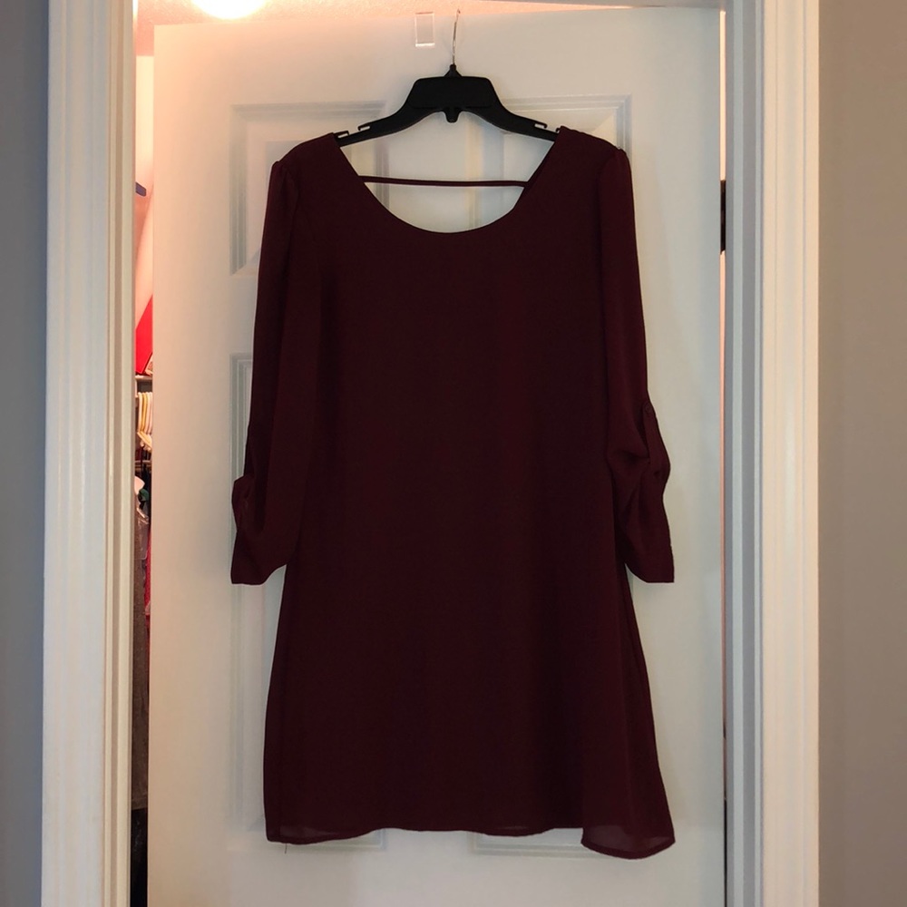 Maroon Mid-Thigh Dress